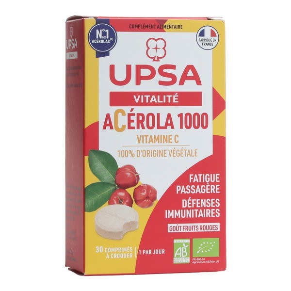 Upsa acerola 1000 bio comprimés croq 30